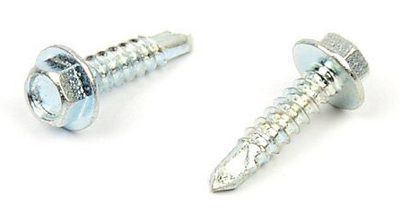 Samovrtný šroub do plechu 3,9x25 mm DIN 7504 K šestihranná hlava, zinek bílý