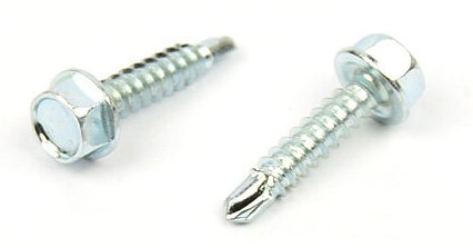 Samovrtný šroub do plechu 4,2x9,5 mm DIN 7504 K šestihranná hlava, zinek bílý