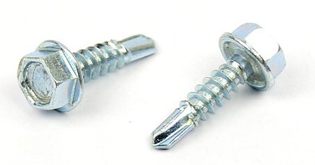 Samovrtný šroub do plechu 4,8x16 mm DIN 7504 K šestihranná hlava, zinek bílý