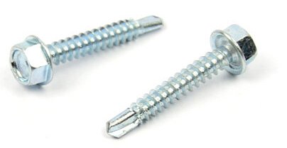 Samovrtný šroub do plechu 4,8x32 mm DIN 7504 K šestihranná hlava, zinek bílý
